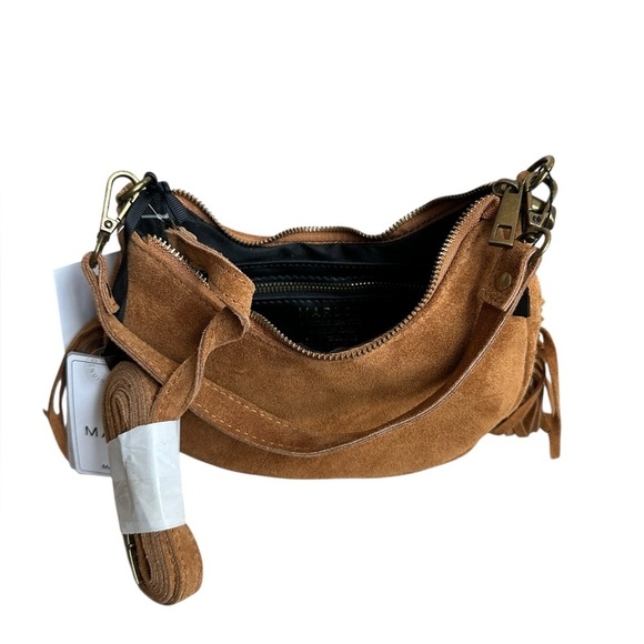 Marlon Italy Tan Fringe Shoulder Bag Crossbody - Picture 6 of 9